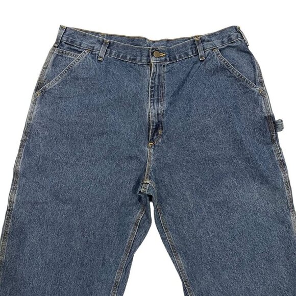 Carhartt Mens Carpenter Denim Jeans Original Dungaree Fit #14806 Pants 40x30 - Picture 4 of 16